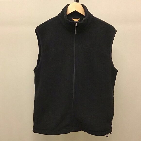 Timberland Large Polartec Men’s Fleece Vest Full Zip Pockets Black - Picture 10 of 10